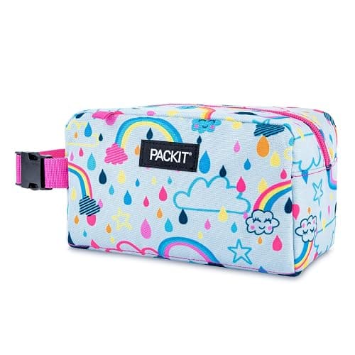 PackIt Freezable Snack Box, Rainbow Sky | Built-in ice packs, EcoFreeze+ Technology, Mini cooler, Office snacks, Small lunches, Buckle handle, Collapsible, Reusable thumbnail 4