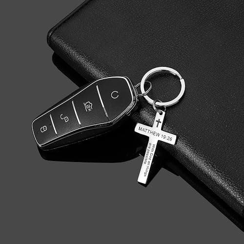 Ldurian Bible Verse Keychain Christian Cross Keychain for Women, Cross Key Chain for Men Religious Scripture thumbnail 4
