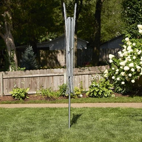 Household Essentials 17130-1 Rotary Outdoor Umbrella Drying Rack | Aluminum | 30-Lines with 210 ft. Clothesline,Silver thumbnail 4