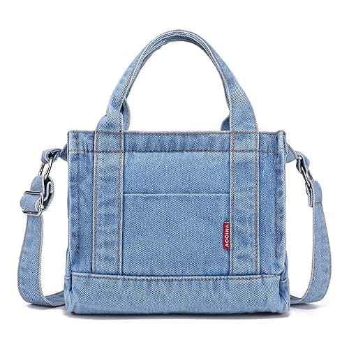 AOCINA Denim Purse Jean Tote Bag for Women Crossbody Shoulder Weekend Bags Denim Purses and Handbags for Women - Image 1