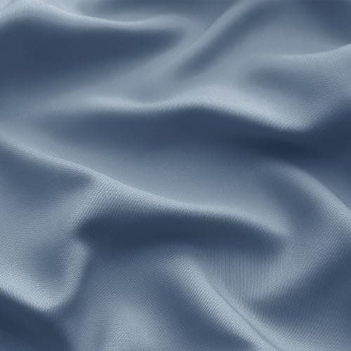 Bedsure PureWoven 100% Rayon Derived from Bamboo, Full Size Sheets, 4 PCS | Cooling Sheets for Hot Sleepers, Breathable & Silky Soft, 16" Deep Pocket, Hotel Luxury Bedding, Dusty Blue thumbnail 9