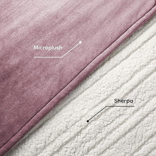 LaffyLo Electric Heated Blanket Full Size - 72"x84", Soft Flannel Heating Blanket, 10 Heating Levels, 1-12 H Auto Shut Off, Breathable Warm and Washable for Bed, Purple thumbnail 5