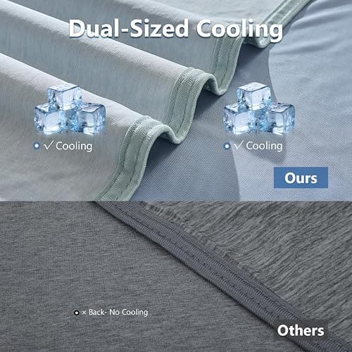 CHOSHOME Cooling Blanket for Hot Sleepers - Summer Blanket Thin Soft Lightweight Breathable Double Side Enhanced Cooling for Hot Flashes, Night Sweats, Bed, Couch (Ice Blue, 90 x 108 inches) thumbnail 3
