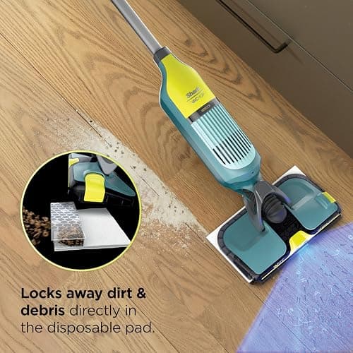Shark VACMOP Reveal Cordless Vacuum & Spray Mop, Green, VM401 | Hard Floor Cleaner, Powerful Suction, Illumination Light, 4 Disposable Pads, 12oz Pet Cleaning Solution thumbnail 5