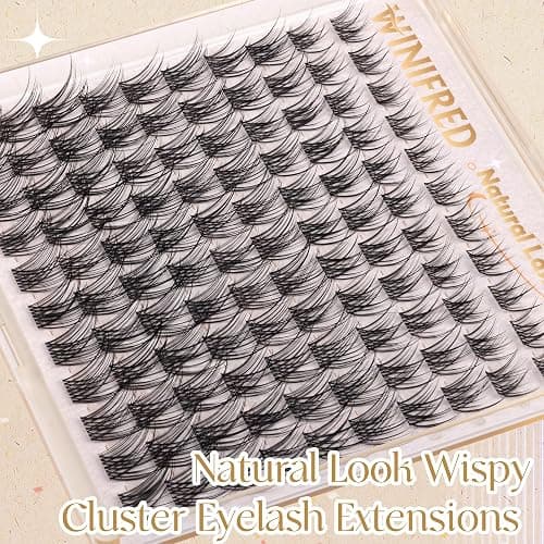 Natural Lash Clusters Clear Band Eyelash Clusters Wispy Lashes Clusters 8-14mm Cluster Eyelash Extensions C Curvature Individual Lashes DIY Lash Extension Natural Look by Winifred thumbnail 5