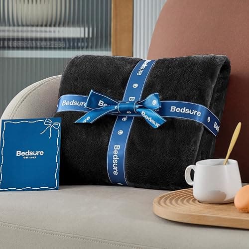 Bedsure Fleece Blankets King Size Black - Bed Blanket Soft Lightweight Plush Cozy Fuzzy Luxury Microfiber, 108x90 inches - Black - King (108" x 90") thumbnail 7