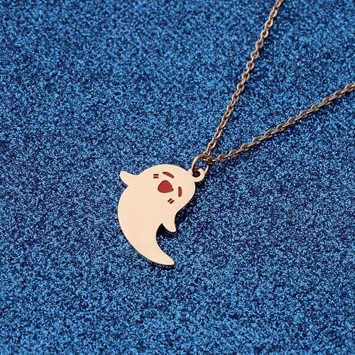 WUSUANED Cute Ghost Necklace Hu Tao Ghost Shape Jewelry Genshin Halloween Cosplay Gifts For Game Anime Lovers thumbnail 4