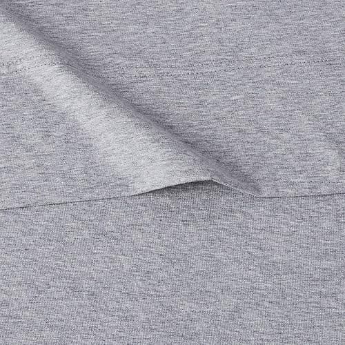 Amazon Basics 4 Piece Bed Sheet Set, 100% Cotton Jersey, Includes Super Soft, Flat and Fitted Sheets, Pillowcase, Full, Light Gray, Solid thumbnail 5