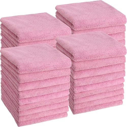 Panelee 36 Packs of Bleach Proof Towels Microfiber Absorbent Salon Towels Bleach Resistant Salon Hand Towels for Gym, Bath, Spa, Shaving, Shampoo, Home Hair Drying, 16 x 28 Inches (Pink) - Image 1
