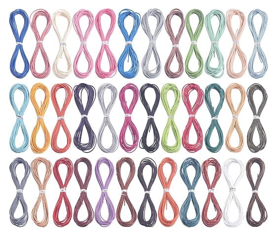KONMAY 50 Yards 1.5mm 10 Colors Round Jewelry Real Leather Cord, Leather String for Crafting, Braiding thumbnail 2