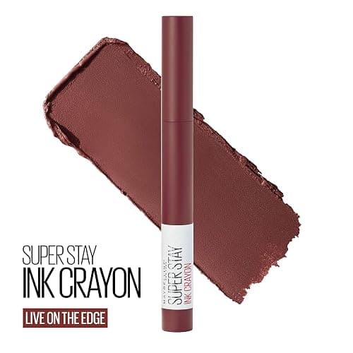 Maybelline Super Stay Ink Crayon Lipstick Makeup, Precision Tip Matte Lip Crayon with Built-in Sharpener, Longwear Up To 8Hrs, Live On The Edge, Purple Brown, 1 Count thumbnail 3