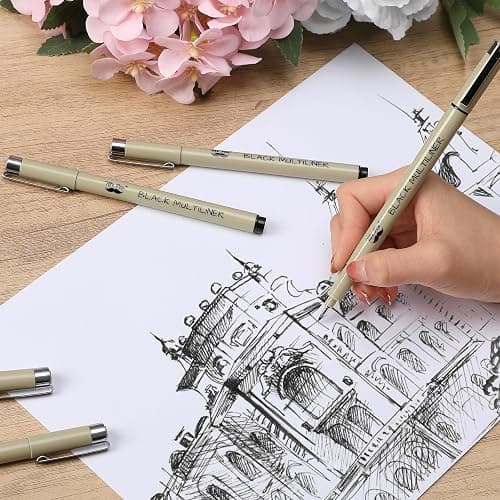 Mr. Pen - 0.45mm Micro Fine Point Pens, 8 Pack - Black Ink Pens for Drawing, Bible Journaling & Sketching thumbnail 2