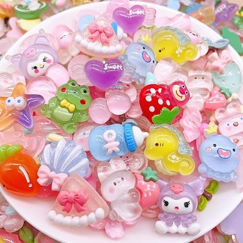 60 Pack Assorted Plastic Craft Patches- Craft Embellishments for Scrapbooking, Card Making & Handmade Projects Creations,Decoration Colorful - Image 1