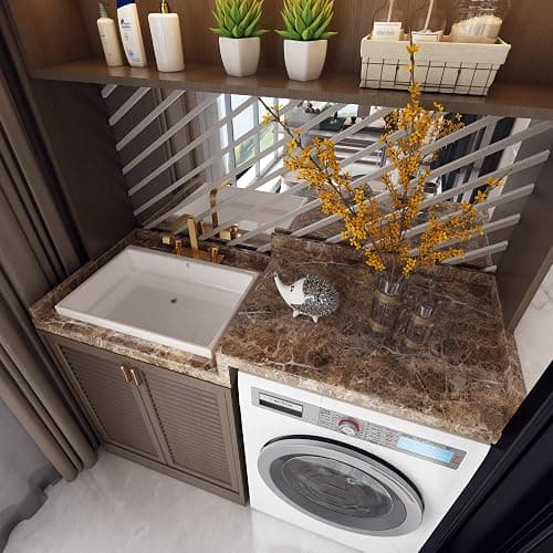 Burgeliy Peel and Stick Waterproof Wallpaper15.8×196in Vinyl Wrap Protector Auto Modification Tint Film Dark Brown Marble Shiny Granite for Kitchen Countertops Table Desk Furniture Self Adhesive Film thumbnail 5