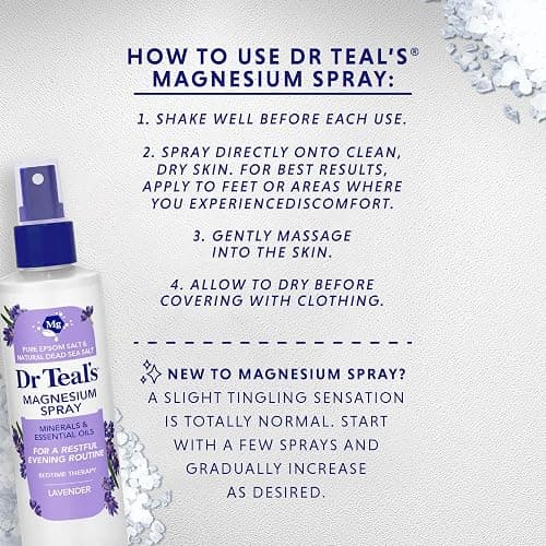 Dr Teal's Magnesium Lavender Spray with Natural Dead Sea Salt, 8 fl oz (Pack of 2) thumbnail 5