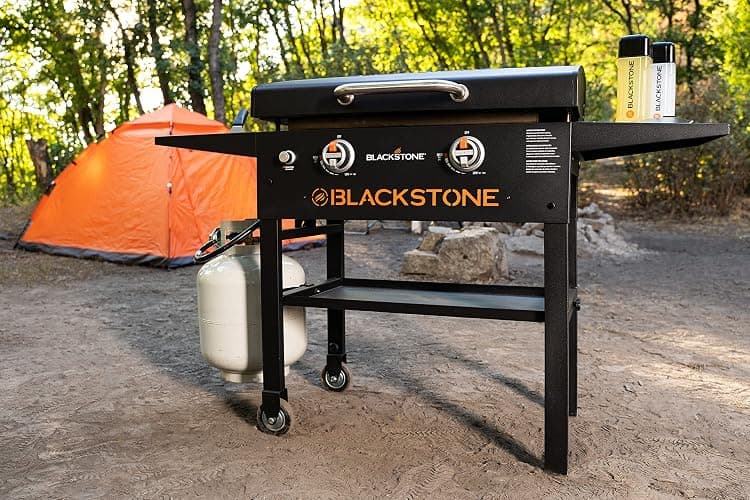 BLACKSTONE 1883 Original 28” Griddle with Integrated Protective Hood and Counter Height Side Shelves, Powder Coated Steel, Black thumbnail 2