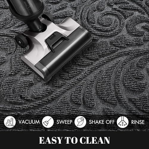 Yimobra Door Mat Outside Entrance 29.5x17, Waterproof Sturdy Outdoor Mats for Front Door, Heavy Duty Non-Slip Doormat for Garage Patio Entryway Indoor, Easy Clean, Grey thumbnail 8