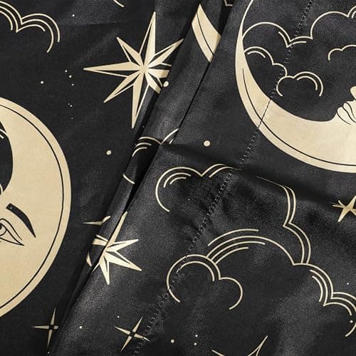 EXQ Home Satin Pillowcase for Hair and Skin - Black Printed Silk Body Pillowcase 20x54 inches - Body Pillow Cases with Envelope Closure, Gifts for Women Men thumbnail 4