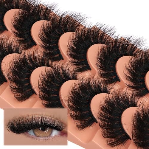 Mink Lashes Full Volume False Eyelashes 18mm Dramatic Faux Mink Eyelashes Natural Look Cat Eye Volume Eye Lashes Multipack by Focipeysa thumbnail 4