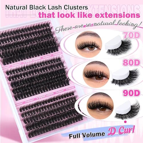 Volume Lash Extension Mink Thick Cluster Eyelash Extensions 10-18mm Lash Clusters Individual Lash Extensions DIY Clusters Lashes Extension at Home by Focipeysa (300pcs-70P+80P+90P 10-18mm) thumbnail 3