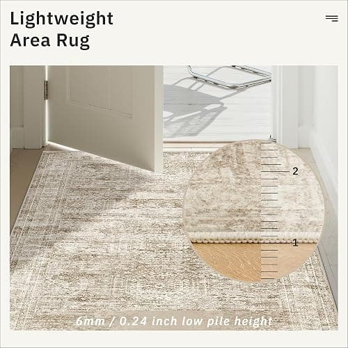 Soalmost Runner Rug 2'x8' Washable Non-Slip Runner Rugs for Kitchen Bathroom Laundry Room Brown Vintage Floor Carpet Runners for Hallway Entryway thumbnail 9