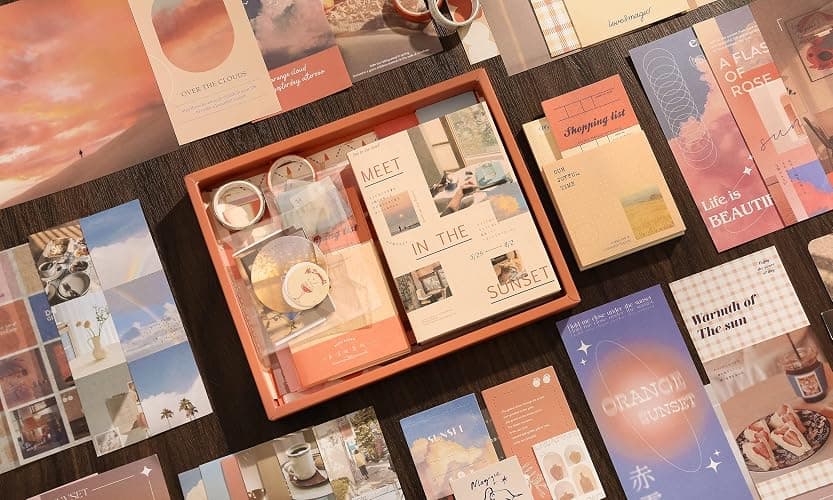 348 Pcs Scrapbooking Supplies Kit, Vintage Aesthetic Scrapbook Kit for Bullet Junk Journal, Stationery, A6 Grid Notebook, DIY Journaling Supplies, Birthday Craft Gift for Teen Girl Kid Women thumbnail 6