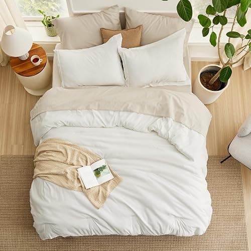 Bedsure White Twin XL Comforter Set - Extra Long 5 Pieces Twin XL Bedding Set for All Seasons, Boho Contrasting Design Bed in a Bag with Comforter, Sheets, Pillowcase & Sham thumbnail 4