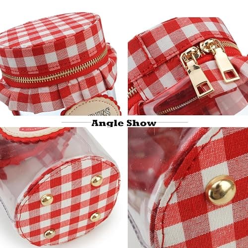 Novelty Purse for Women Cute Strawberry Jam Shaped Crossbody Bag Transparent PVC Crossbody Bag thumbnail 8