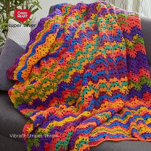 Red Heart Super Saver Jumbo Sutherland Stripe Yarn - 2 Pack of 283g/14oz - Acrylic - 4 Medium (Worsted) - 482 Yards - Knitting/Crochet thumbnail 4