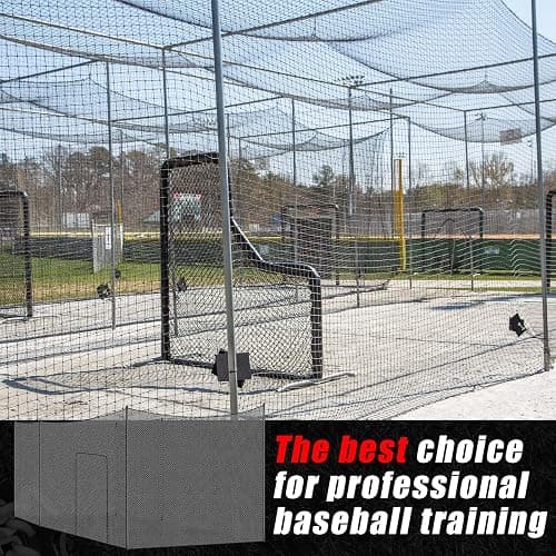 Syhood Baseball Batting Cage Net Heavy Duty Cricket Softball Hitting Practice Net Portable Pitching Cage, Training Sports Barrier Screen for Backyard Outdoor (Frame Not Included) thumbnail 7