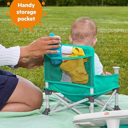 Bright Starts Pop 'N Sit Portable Booster, Indoor/Outdoor Use, Floor Seat with Feeding Tray, Teal, 6 Mos - 3 Yrs thumbnail 6