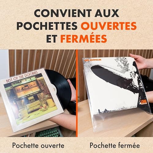 50x Pochettes Standard Disque Vinyles 33 Tours | Pochettes Crystal pour 33t Albums & LPs | Polypropylène Plastique Transparente Pochette thumbnail 6