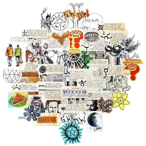 Conquest Journals Supernatural Decal Bundle, 120 Unique Supernatural Stickers, Includes 10 Hologram Stickers, 5 Clear Stickers, Waterproof, UV & Scratch Resistant Sticker Decals, Officially Licensed thumbnail 4