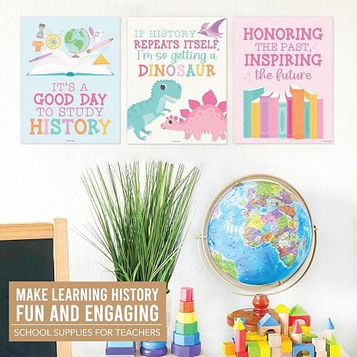 Hadley Designs 6 Social Studies Classroom Decorations – US History Posters for Elementary, Middle School and High School, Durable World History Wall Art for Teachers - Pastel Classroom Decor thumbnail 7