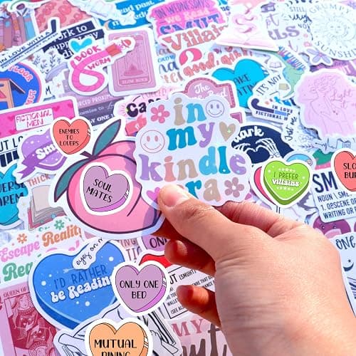120 PCS Romance Book Stickers for Kindle, Bookish Sticker Pack for Readers Adult Spicy Booktok Vinyl Decals for Laptop IPAD Reader Water Bottle Girls Waterproof thumbnail 9