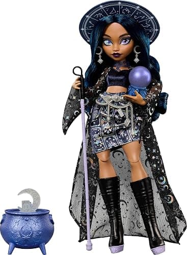 Monster High Doll, Moonspell Magic Claire de Luna | Clairvoyant Witch in Blue Clothes with Cauldron Surprise & Accessories like Crystal Ball, Hat & Spellbook - Image 1