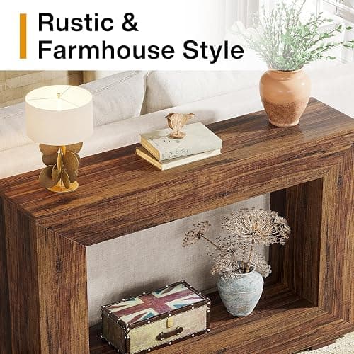 Tribesigns Farmhouse Console Table, 47 Inches Entryway Console Table with Storage, Industrial Hallway Accent Table for Living Room, Entrance thumbnail 6