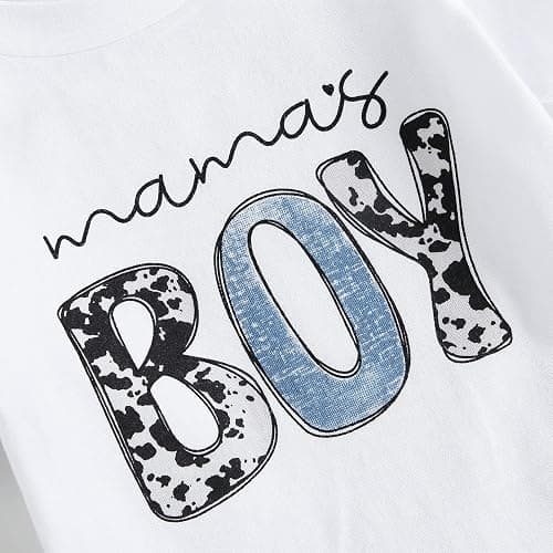 Toddler Baby Boy Summer Clothes Mamas Little Boy Short Sleeve T Shirt Tops Infant Rolled Stretch Shorts Set thumbnail 4