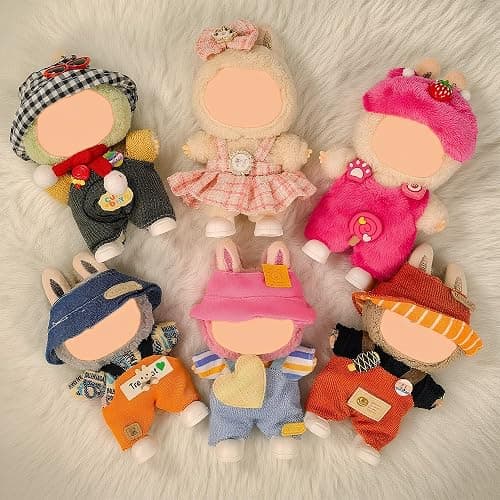 Total 6 Sets Various Style Cute Doll Clothes Accessories for 17cm Dolls - Soft & Stylish Costume Accessories (Doll Not Icluded) thumbnail 5