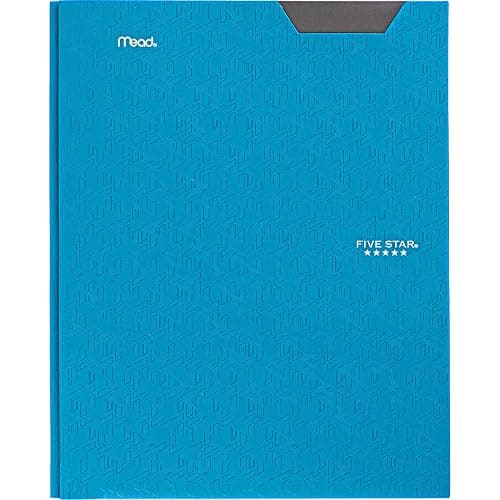 Five Star 2-Pocket Folder, Plastic Folder with Stay-Put Tabs and Prong Fasteners, Holds 8-1/2" x 11" Paper, Tidewater Blue (72107) - Image 1