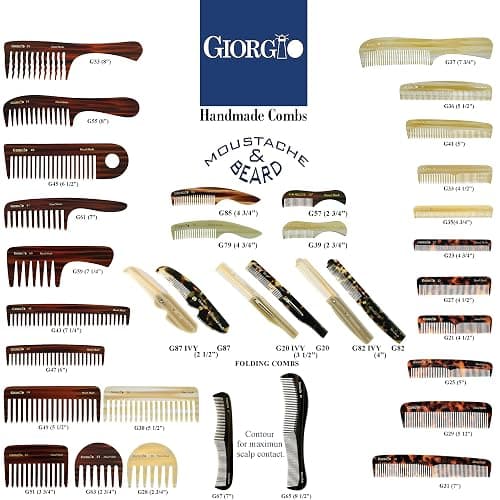 Giorgio G49 Large 5.75 Inch Detangling Comb, Wide Teeth for Thick Curly Wavy Hair. Long Hair Detangler Comb For Wet and Dry. Handmade of Quality Cellulose, Saw-Cut, Hand Polished, Tortoise Shell thumbnail 7