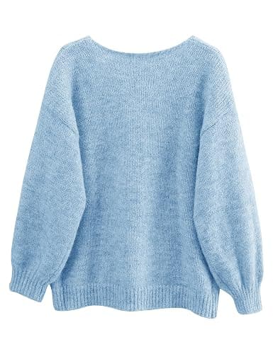 Lumister Cute Oversized Cardigan Sweaters for Women Y2K Long Sleeve V Neck Bow Tie Front Cadigan Knitwears Bow Tops thumbnail 4