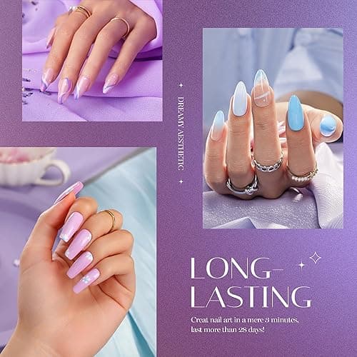 Beetles Gel Nail Polish Set - 6 Colors Purple Baby Blue Light Color Gel Nail Kit Lavender Violets Collection Soak Off UV LED Gel Manicure DIY Periwinkle Nail Polish Salon Gift for Women Girls thumbnail 7