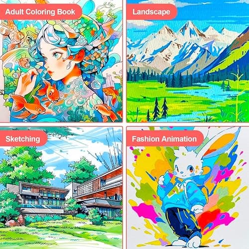 Soucolor 51 Colors Alcohol Markers Brush Tip, Dual Tip Brush & Chisel Alcohol-Based Art Markers, 50 Colors+1 Blender Drawing Coloring Art Supplies for Kids Artists Adults Teen Girl Gifts Trendy Stuff thumbnail 7