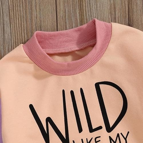 WZTYYDS Toddler Baby Girl Clothes 1T 2T 3T 4T 5T Fall Winter Outfits Contrast Color Long Sleeve Sweatshirt + Pants Sets thumbnail 5