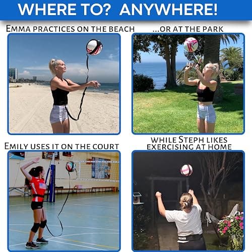 OVANTO Volleyball Training Equipment Aid – Adjustable Practice Hitting Rebounder in 4 Styles to Serve, Spike, Set, and Pass Like a Pro - Volleyball Practice Equipment Gift for Beginners & Experts thumbnail 8