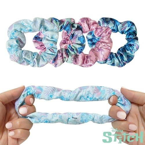 LUV HER Disney Stitch Scrunchies for Girls - 4 Large Printed Scrunchies with Your Favorite Characters - Hair Accessories for Girls 3+ thumbnail 3