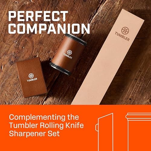 Tumbler Leather Strop for Knife Sharpening - Knife Companion for Tumbler Knife Sharpener Kit - Genuine Leather Knife Sharpening Strop thumbnail 3