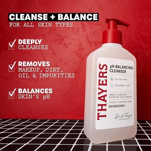 THAYERS pH Balancing Daily Cleanser, Face Wash with Aloe Vera, Gentle and Hydrating Skin Care for Dry, Oily, or Acne Prone Skin, 8 FL Oz. thumbnail 3