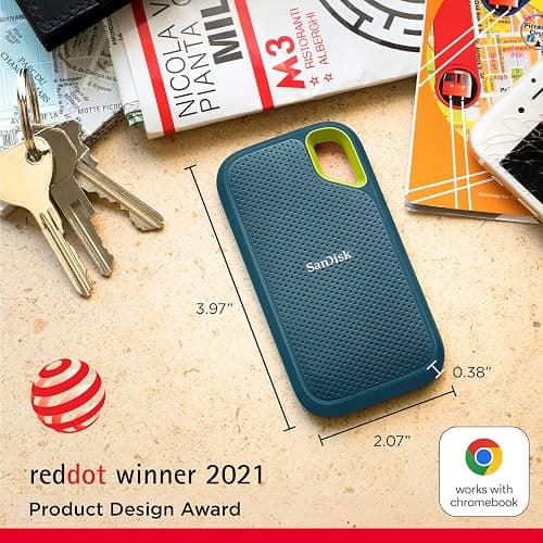 SanDisk 4TB Extreme Portable SSD - Up to 1050MB/s, USB-C, USB 3.2 Gen 2, IP65 Water and dust Resistance, Updated Firmware, Monterey - External Solid State Drive - SDSSDE61-4T00-G25M thumbnail 2